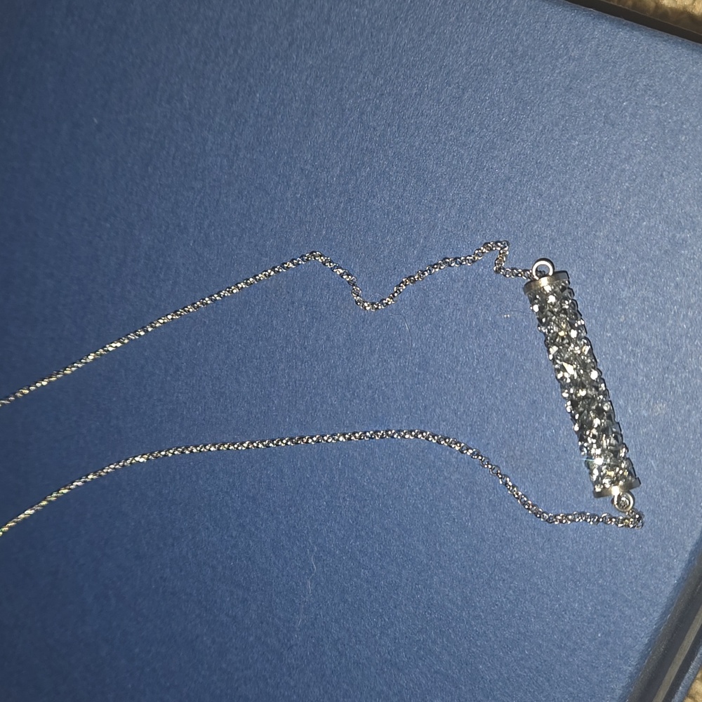 Black Crystal Bar Necklace